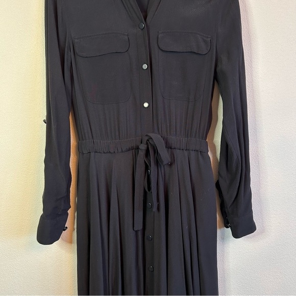 Equipment Jacquot Button Front Long Sleeve Midi Utility Dress Eclipse 2 - Picture 6 of 14